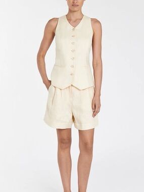 NEW! DISSH 🧈 Butter Yellow Linen ‘Alondra’ Shorts Size 12